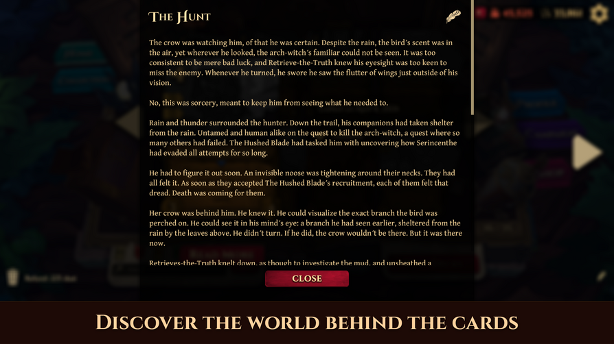 Image of "The Hunt" Card short story, captioned "Discover the World Behind the Cards" Image of "The Hunt" Card short story, captioned "Discover the World Behind the Cards"