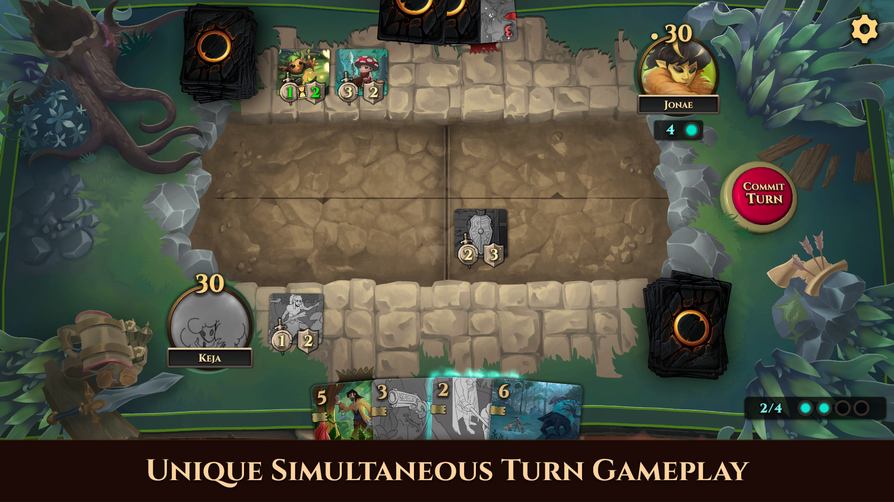 Gameboard Image, captioned "Unique Simultaneous Turn Gameplay" Gameboard Image, captioned "Unique Simultaneous Turn Gameplay"